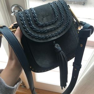 Chloe Mini Hudson Bag - Dark Blue Suede Calfskin